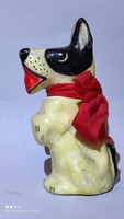 RITKA NAGY MÉRETŰ! 15,5 cm Antik régi porcelán bevonatú csoki kutya figura csokoládé a régmúltból