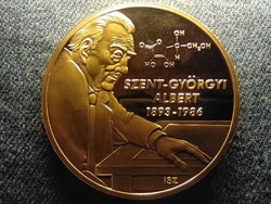 Nagy Magyarok Szent-Györgyi Albert aranyozott réz érem PP