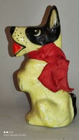 RITKA NAGY MÉRETŰ! 15,5 cm Antik régi porcelán bevonatú csoki kutya figura csokoládé a régmúltból