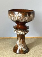 Magda Szemlér large earthenware ceramic floor vase with basket 69 x 44 cm