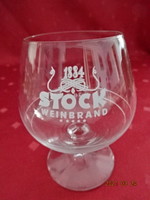 Konyakos üvegpohár, Stock Weinbrand felirattal. Vanneki!