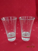Üveg pálinkás pohár - Hubertusz, Unicum, magassága 8,7 cm.  2 db egyben eladó. Vanneki!