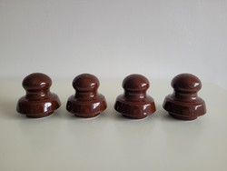 Régi barna porcelán elektromos szigetelő