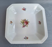 Régi virágos porcelán tál , pogácsás tál , kínáló