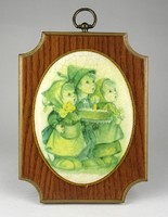 1R629 Régi Hummel gyerekek falikép 20 x 15 cm