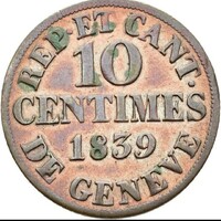 Svájc 1839 Genf 10 Centimes billon