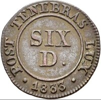 Svájc 1833 Genf 6 Deniers billon