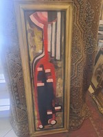 KORTÁRS FESTŐ ABSZTRAKT ALKOTÁSA 1976 FELOLDATLAN SZIGNÓVAL