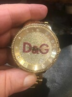 D&G DOLCE GABBANA DW0377 FÉRFI/NŐI PRIME BLING KRISTÁLY ARANY 46MM!