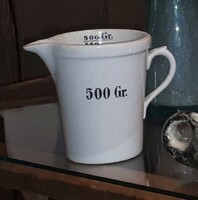 Eredeti Zsolnay patikai menzura kiöntő 500g Belseje mércézve. Mérőedény. Régi.