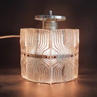 Vintage ritka falikar, falilámpa op-art üveg lapokkal