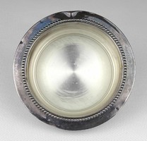 1R695 Régi W&S üvegbetétes ezüstözött tálka 10 cm