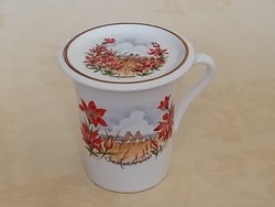 Porcelán teás csésze 2,5dl fedővel