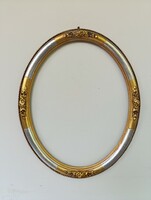 Antik aranyozott ezüstözött fa kép tükör blondel keret 709 9055