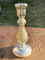 Régi fújt üveg gyertytartó a paraszti világból cca.1850 körül nagyon izgalmas,szép darab Felvidékről