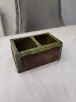 Zsolnay antik eozin gyufagyujtó cigitartó