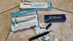 Antik Pelikan Graphos toll és Piccoló csőtoll hegyek