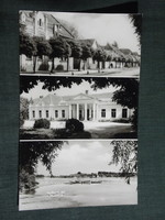 Képeslap, Fadd Dombori, Bartal-kúria,kastély,tanácsháza,látkép,részlet,1965-