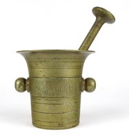 1R932 Antik jelzett MO7 réz mozsár törővel