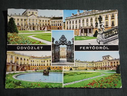 Képeslap, Fertőd,mozaik, Esterházy kastély részletek,látkép,1972-