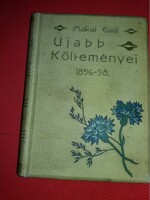 1898.antik Makai Emil Újabb költeményei RITKA könyv a képek szerint MARKOVITS ÉS GARAI