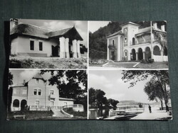 Képeslap, Fonyód ,mozaik, Balaton part ,üdülő,étterem,hajóállomás,látkép,részlet,1962-