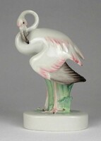 1R966 Hibátlan Zsolnay porcelán flamingó 12.5 cm