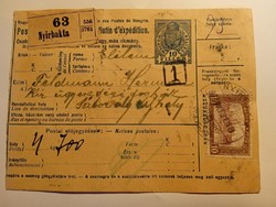 V0429 - NYÍRBAKTA - csomagszállító   1921  - Sátoraljaújhely  - Feldmann Herman