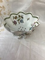 Antik porcelán kézi festett gyümölcs mosó, szűrő tál