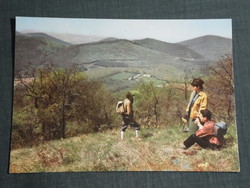 Képeslap, Látkép,panoráma,tájkép,túrázók, Görgeteg bélyegzés feladás,1968-