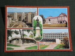 Képeslap,Gödöllő,mozaik,étterem,látkép, egyetem,szobor,emlékmű,iskola,városháza,részlet ,1985-