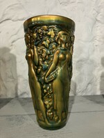 Eozinos zsolnay szüretelő pohár 16cm
