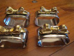 Ezüstözött masnis szalvétagyűrűk