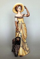Capodimonte - Figura - "Dama con levriero" - Porcelán