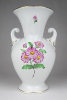 1R996 Hibátlan virág mintás Herendi porcelán váza 20.5 cm