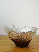 Skandináv design tál, Humppila Glass üveg kínáló Northern Lights, Finnország - 50118