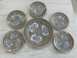 Herendi Cubash mintás süteményes készlet étkészlet porcelán
