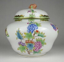 1S025 Régi Viktória mintás nagyméretű Herendi porcelán bonbonier VBO