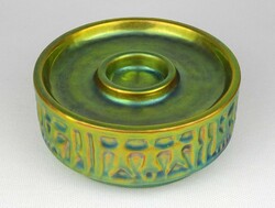 1S047 Eozin mázas Zsolnay porcelán hamutál 12.5 cm