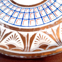 Rendkívüli PORCELÁN  TÁLCA  füles TORTATÁL - 40 cm -  Art&Decoration