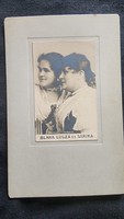 Cca. 1888 BLAHA LUJZA A NEMZET CSALOGÁNYA + LEÁNYA BLAHA SÁRIKA KORABELI EREDETI FOTÓ LAP