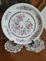 Alföldi porcelán dísztányér rózsaszín virágos -  Hibátlan