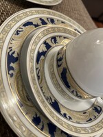 6 személyes Eschenbach kávés/teáskészlet, kobaltkék-arany, nagyon elegáns mintával, vitrinállapotban
