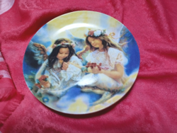 Gyönyörű porcelán dísztányér, angyalok