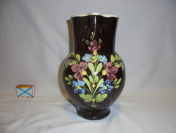 Régi vásárhelyi mázas cserép kancsó " " Hmv Vékony" jelzéssel