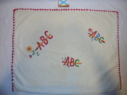 Régi hímzett párna huzat ABC mintával