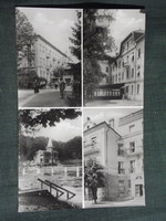 Képeslap,Hévíz,mozaik,Gyógyfürdő,Tó,Fürdő pavilon,épület látkép,üdülő,park részlet,1962-