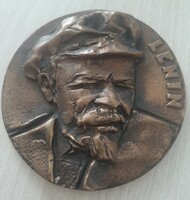 RITKA  nagyméretű LENIN bronz plakett dombormű 10,8 cm diszdobozában