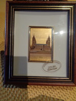 Pécs  Székesegyház  , különleges eljárással készült , 23 karátos aranyfüstre  14,5 x 12,5 cm