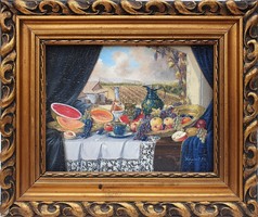 Reinprecht Károly / Csendélet Tokaji borral